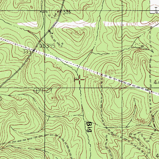 Topographic Map of Burns Creek, TX
