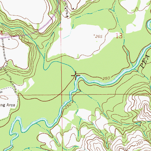 Topographic Map of Gin Branch, AL