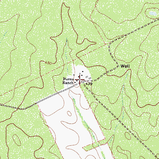 Topographic Map of Burns Ranch, TX