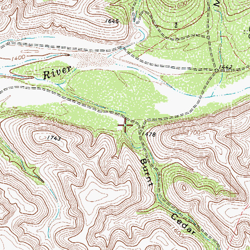 Topographic Map of Burnt Cedar Canyon, TX