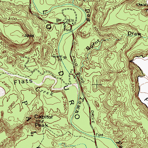 Topographic Map of Burnt Draw, TX
