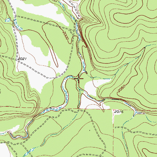 Topographic Map of Burr Oak Creek, TX