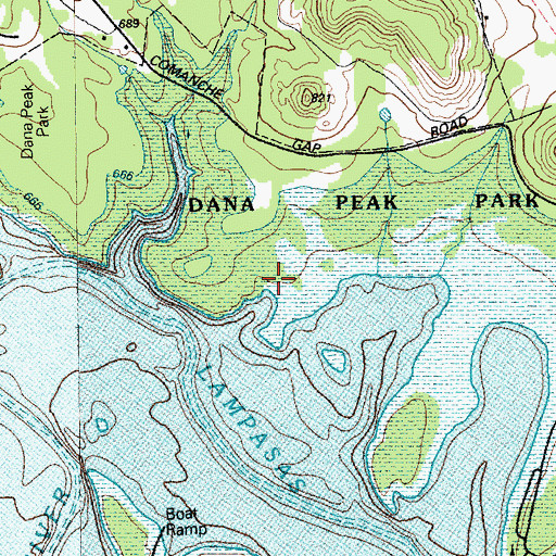 Topographic Map of Burris Cemetery, TX