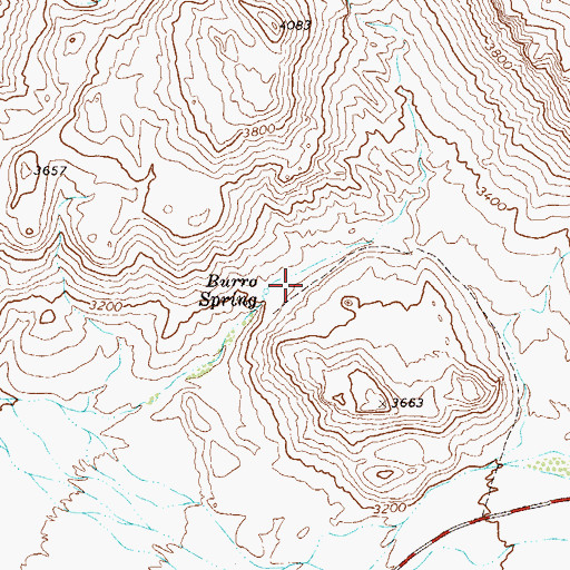 Topographic Map of Burro Spring, TX