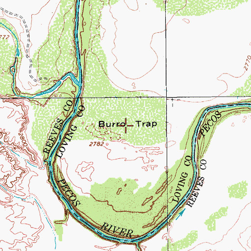 Topographic Map of Burro Trap, TX