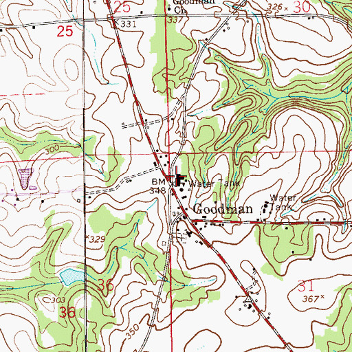 Topographic Map of Goodman Junior High School, AL