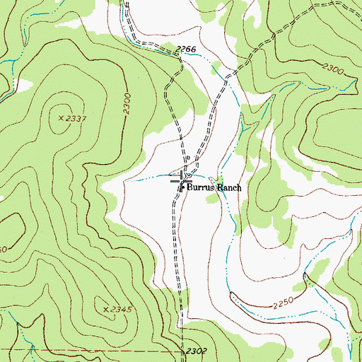 Topographic Map of Burrus Ranch, TX
