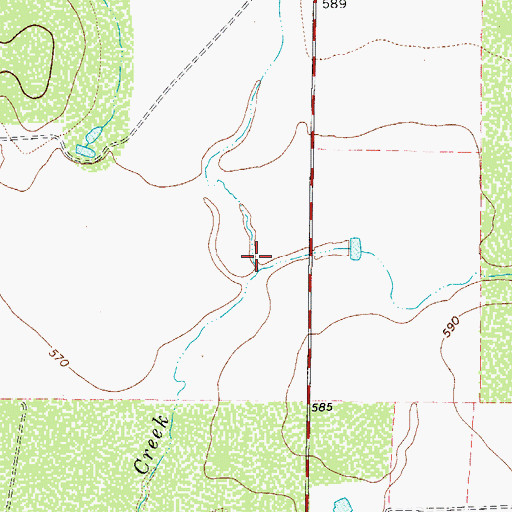 Topographic Map of Burtrand Creek, TX