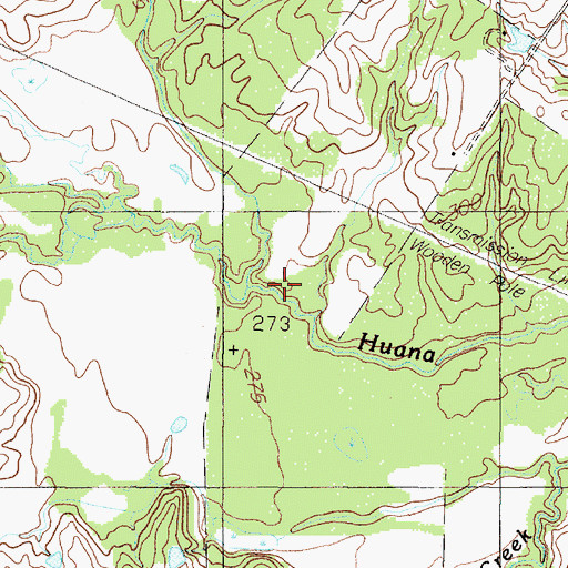Topographic Map of Bush Creek, TX