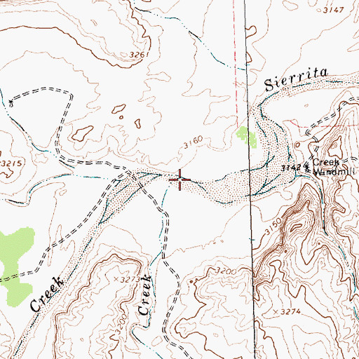 Topographic Map of Bush Creek, TX