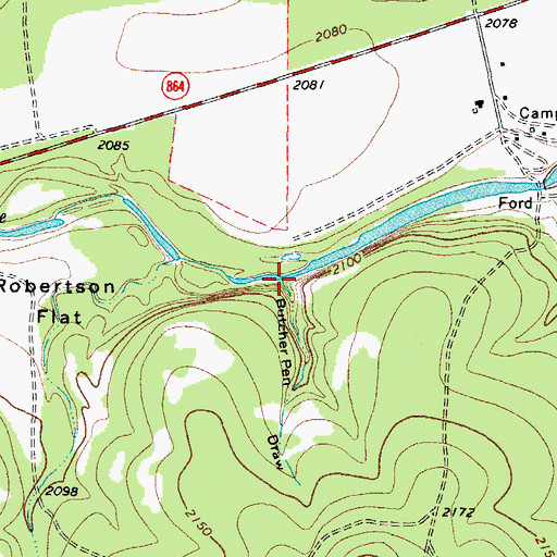 Topographic Map of Butcher Pen Draw, TX