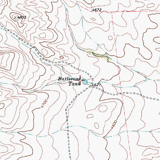 Topographic Map of Butterass Tank, TX