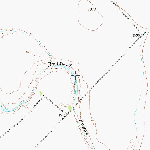 Topographic Map of Buzzard Bayou, TX