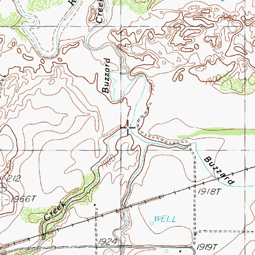 Topographic Map of Buzzard Draw, TX