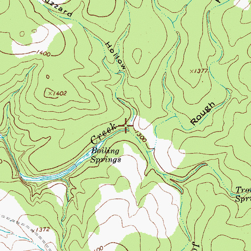 Topographic Map of Buzzard Hollow, TX