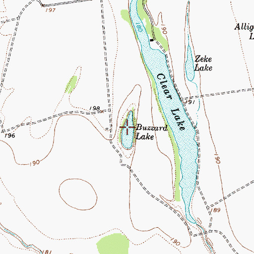 Topographic Map of Buzzard Lake, TX