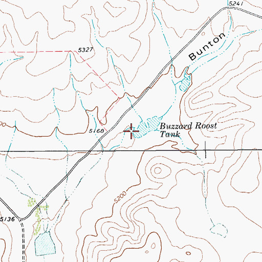 Topographic Map of Buzzard Roost Tank, TX