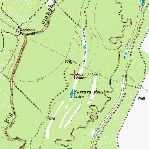 Topographic Map of Buzzard Roost Windmill, TX