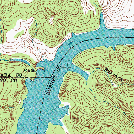 Topographic Map of Buzzards Roost Creek, TX