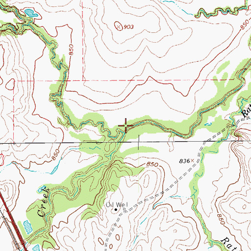 Topographic Map of Buzzardwing Creek, TX