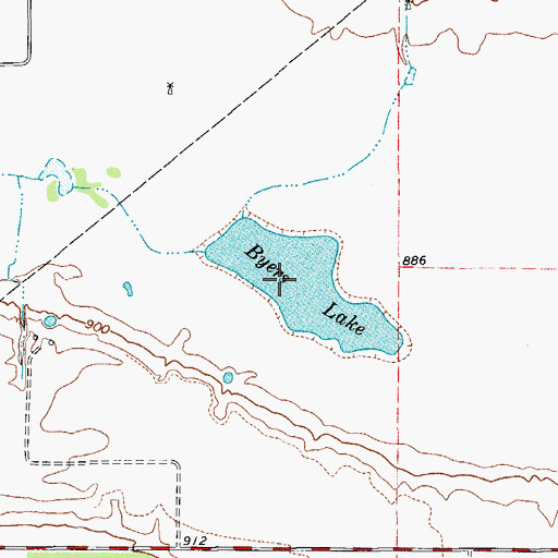 Topographic Map of Byers Lake, TX