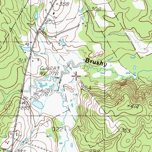 Topographic Map of Byfield Creek, TX