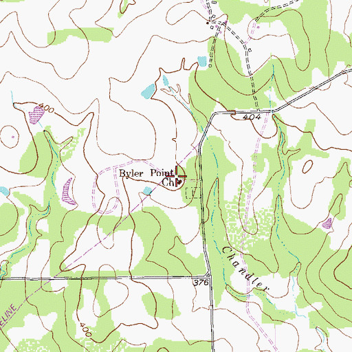 Topographic Map of Byler Point Church, TX