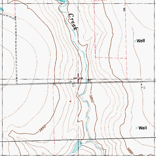 Topographic Map of Bynum Ranch, TX