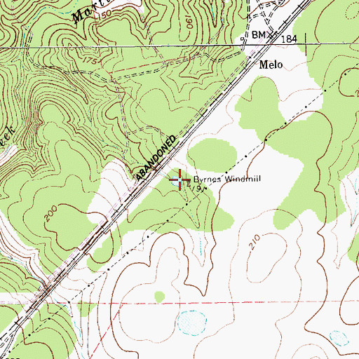 Topographic Map of Byrnes Windmill, TX
