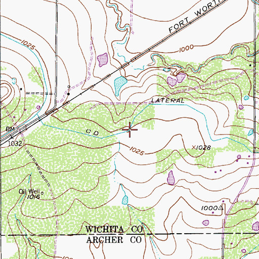 Topographic Map of C D Lateral, TX