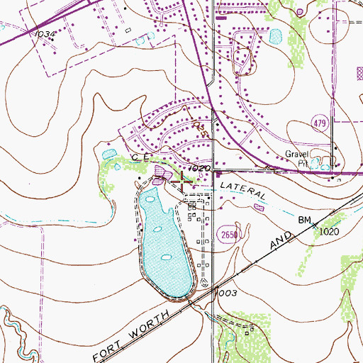 Topographic Map of C E Lateral, TX