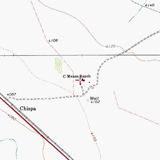 Topographic Map of C Means Ranch, TX