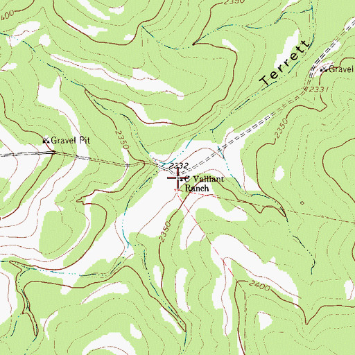 Topographic Map of C Valliant Ranch, TX