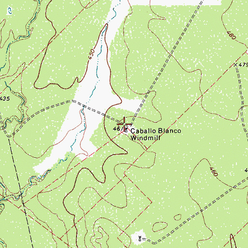 Topographic Map of Caballo Blanco Windmill, TX