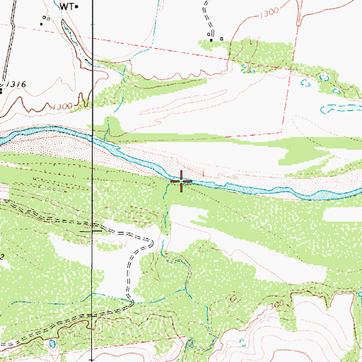 Topographic Map of Cabin Creek, TX