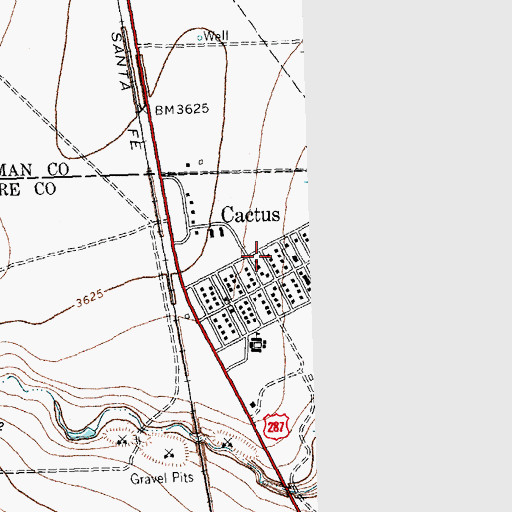 Topographic Map of Cactus, TX