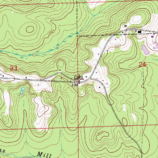 Topographic Map of Holland Cemetery, AL