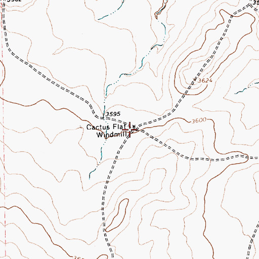 Topographic Map of Cactus Flat Windmill, TX