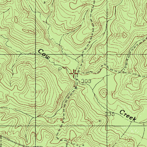 Topographic Map of Cade Creek, TX