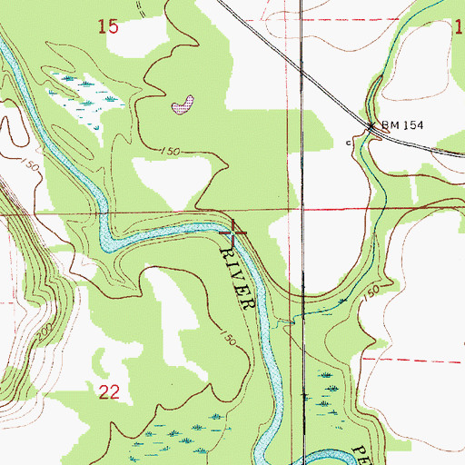 Topographic Map of Hollys Ferry (historical), AL