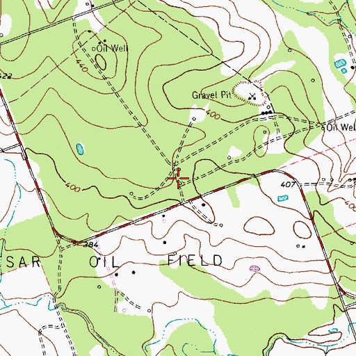 Topographic Map of Caesar Oil Field, TX