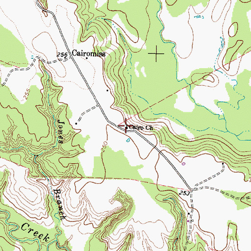 Topographic Map of Cairo Church, TX