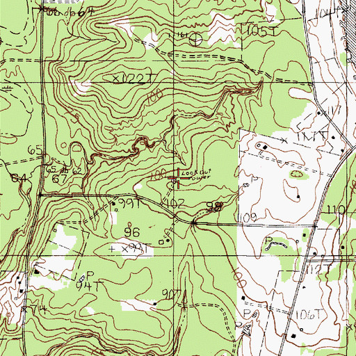 Topographic Map of Cairo Springs Lookout, TX