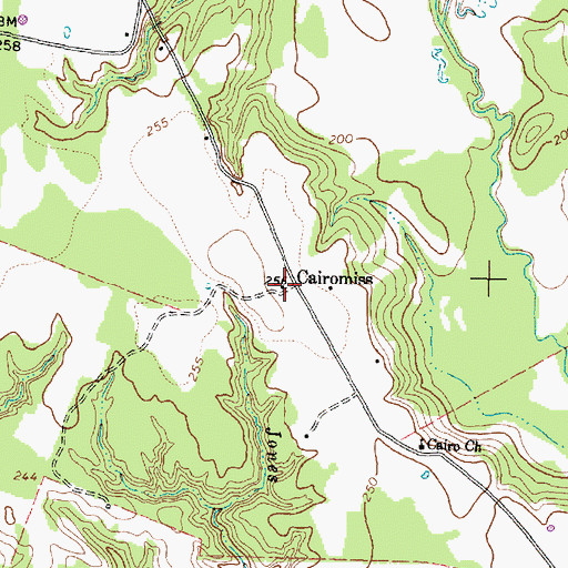 Topographic Map of Cairomiss, TX