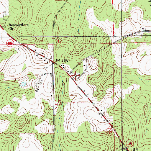 Topographic Map of Hudson Cemetery, AL