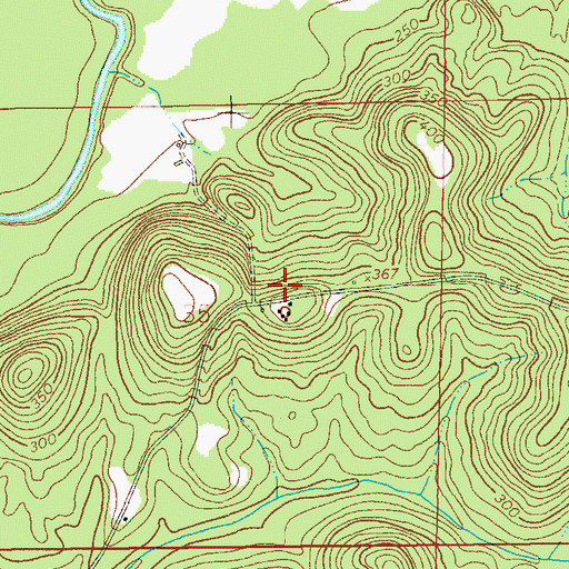 Topographic Map of Hutchson and Russell Family Cemetery, AL
