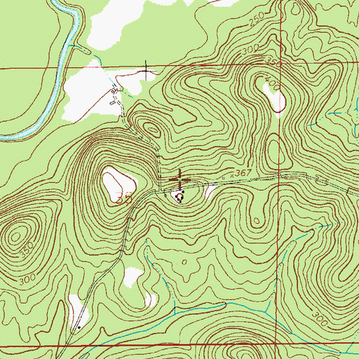 Topographic Map of Hutchson and Russell Family Cemetery, AL