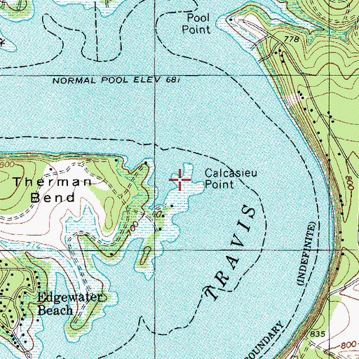 Topographic Map of Calcasieu Point, TX