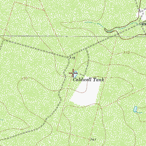 Topographic Map of Caldwell Tank, TX