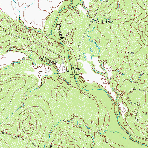 Topographic Map of Calf Creek, TX